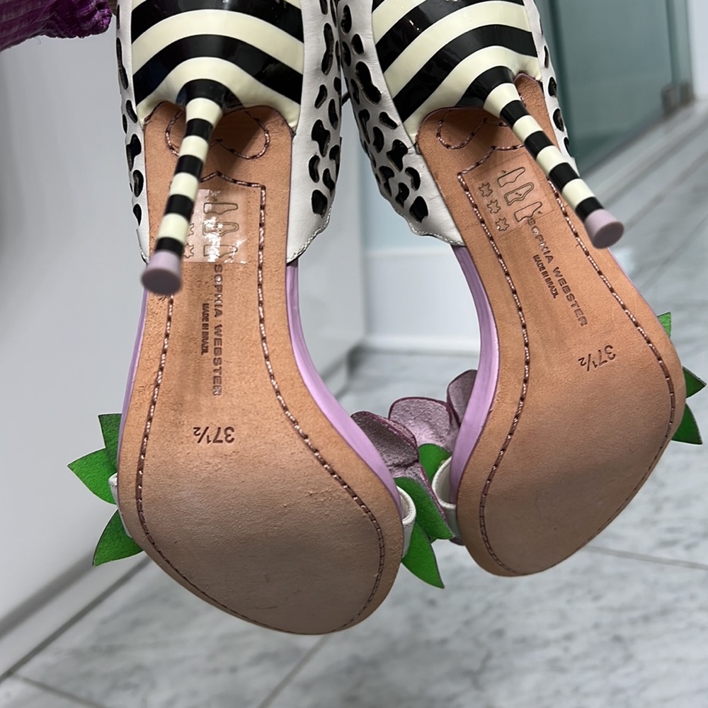 Sophia Webster Lilaco Floral Jungle Sandals Heels 37.5 - Picture 6 of 6